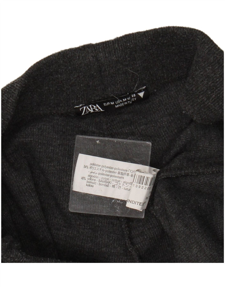 ZARA Damen Trainingshose UK 12 Mittelgraues Polyester
