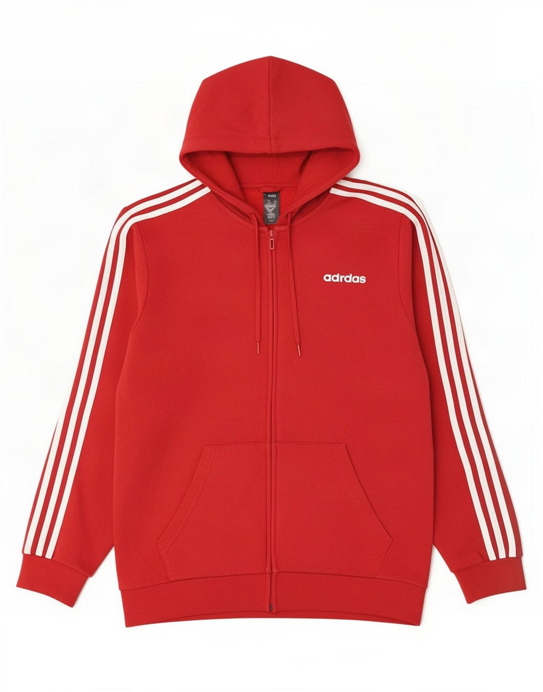 Adidas Herren-Kapuzenpullover mit Reißverschluss, mittelrote Baumwolle