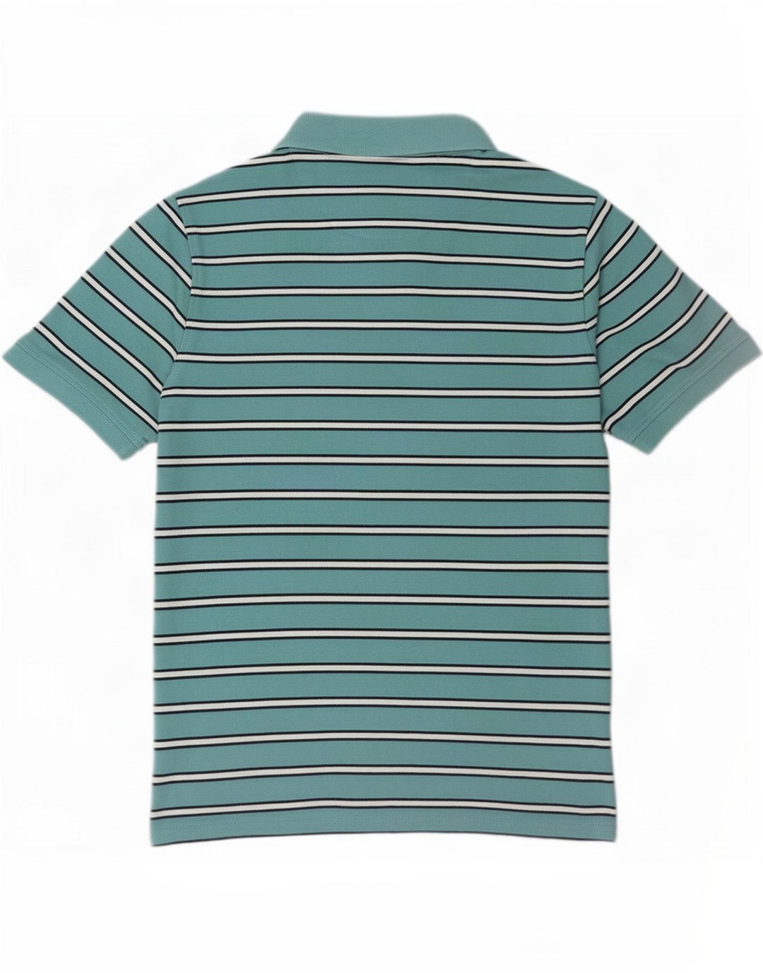 James Pringle Herren-Poloshirt aus mittelblauer, gestreifter Baumwolle