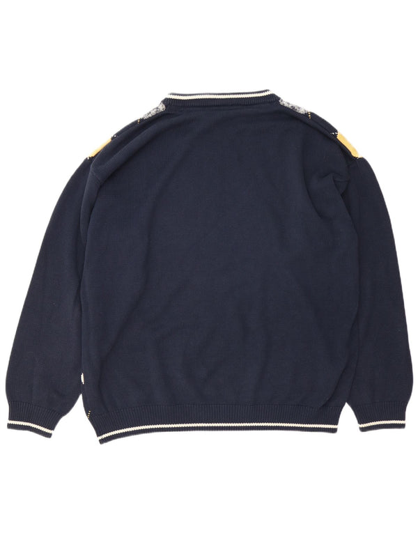 Incognito Herren-Pullover mit U-Boot-Ausschnitt, XL, Marineblau, Argyle/Diamant-Baumwolle