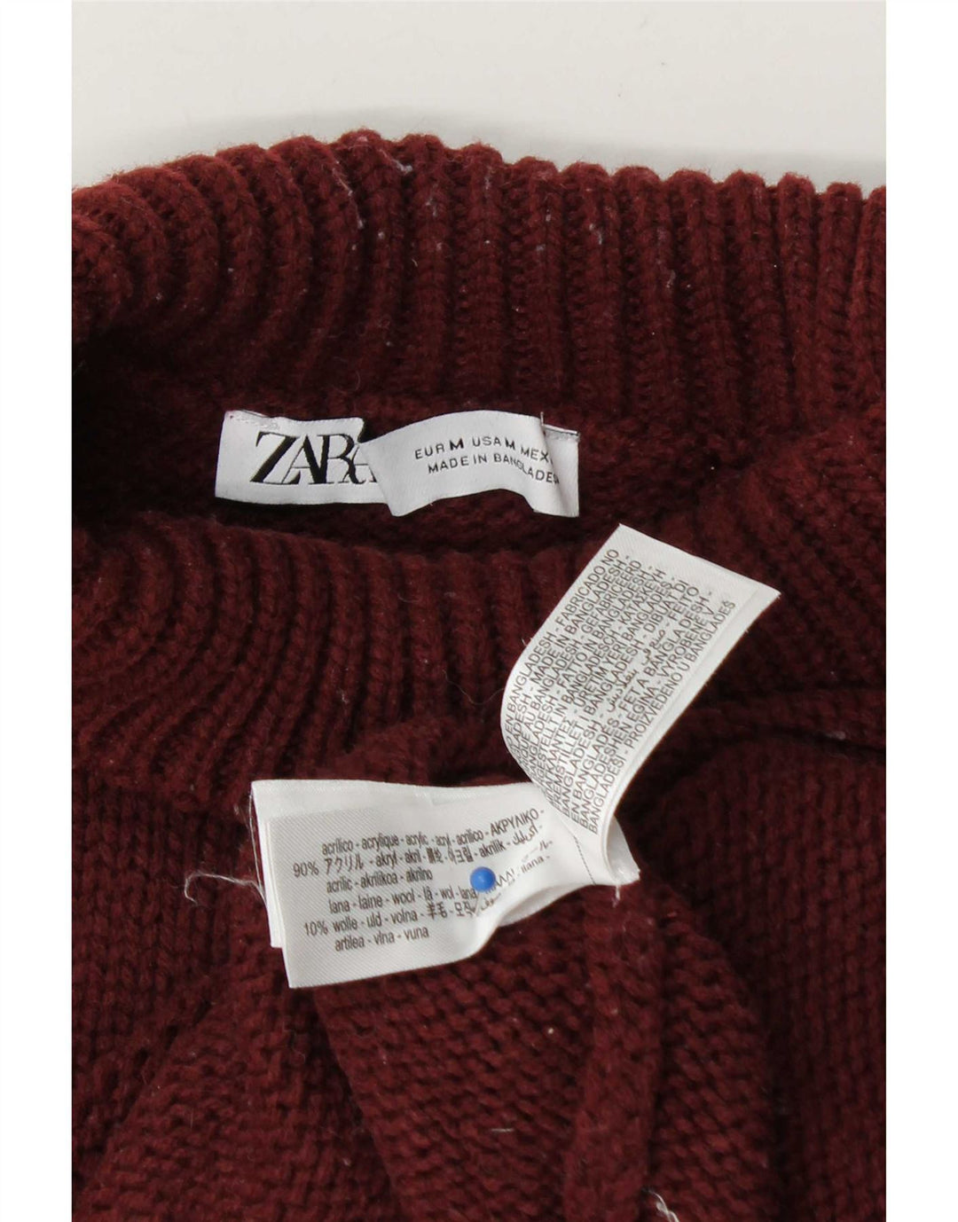 Zara Damen-Pullover mit Rollkragen, übergroß, Gr. 14, mittleres Burgunderrot