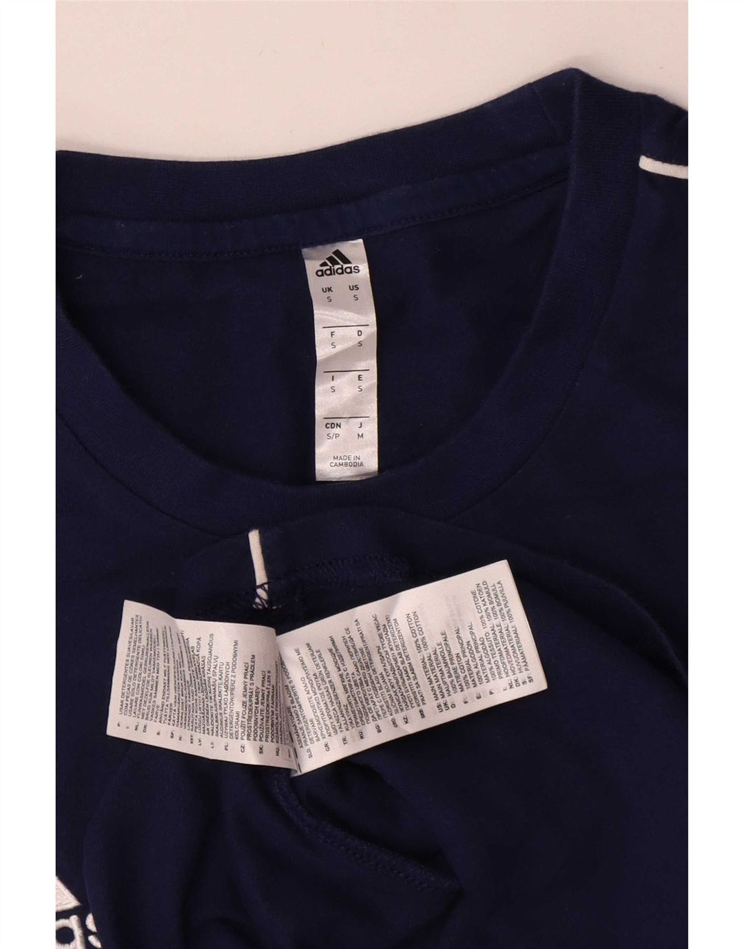 Adidas Herren T-Shirt Top Small Marineblau Baumwolle