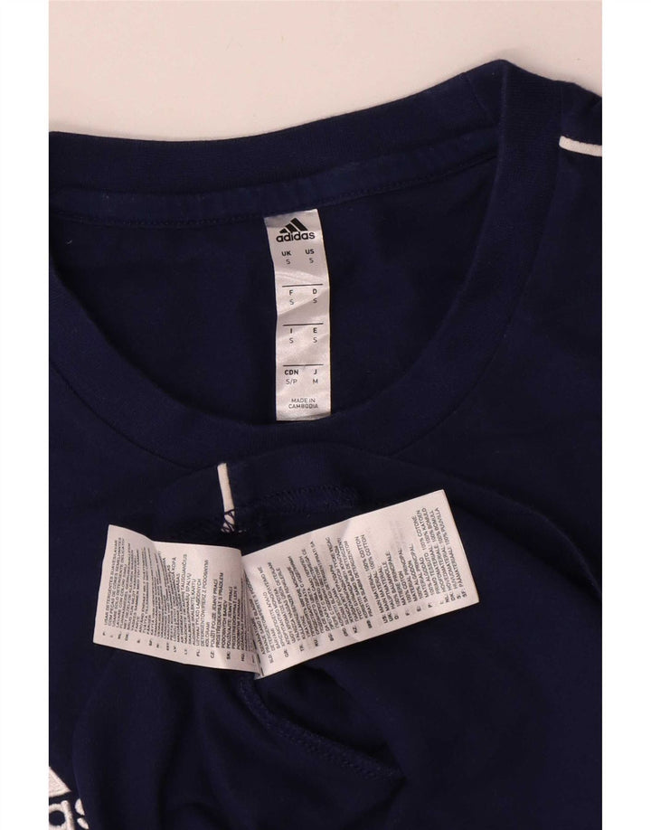 Adidas Herren T-Shirt Top Small Marineblau Baumwolle