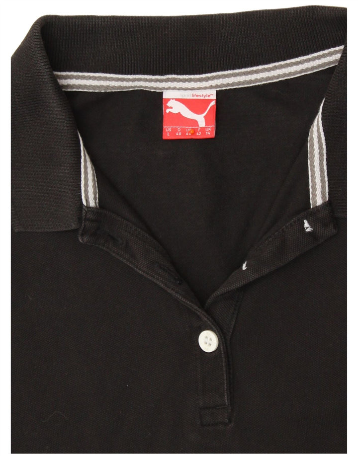 Puma Damen Poloshirt UK 14 Medium Schwarz