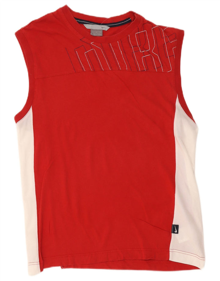 Nike Herren-T-Shirt mit Grafik, Größe L, Rot, Colourblock-Baumwolle