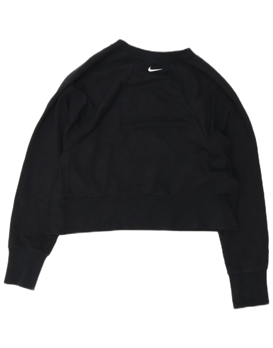 Nike Damen Dri Fit Crop Oversized Sweatshirt Pullover UK 10 Small Schwarz