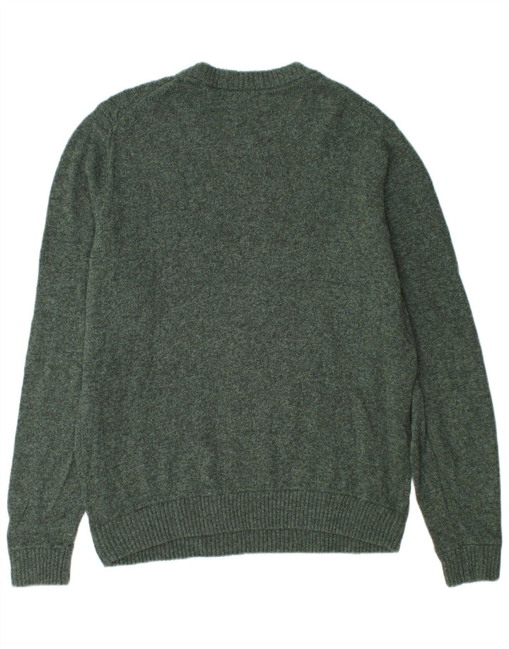 Marks & Spencer Herren-Pullover mit U-Boot-Ausschnitt, groß, grün, Polyamid