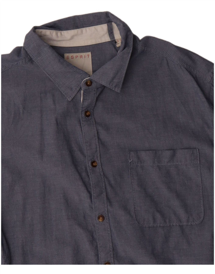 Esprit Herrenhemd 2XL Blau Baumwolle