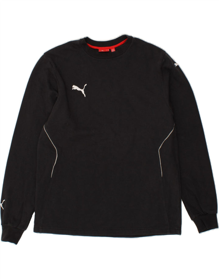 PUMA Boys Sweatshirt Jumper 15-16 Years 2XL Black Cotton Vintage Puma and Second-Hand Puma from Messina Hembry 