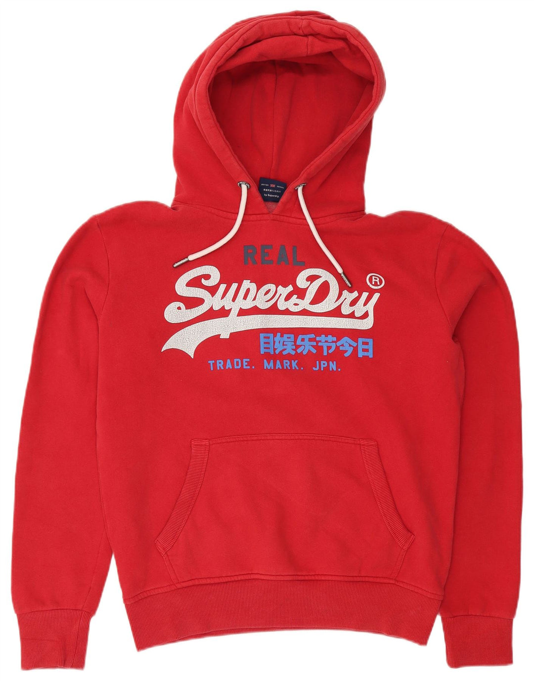 SUPERDRY Herren-Kapuzenpullover mit Grafik, mittelrote Baumwolle