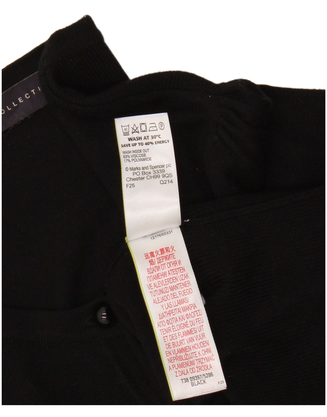 Marks & Spencer Damen-Cardigan-Pullover UK 10 Small Schwarze Viskose