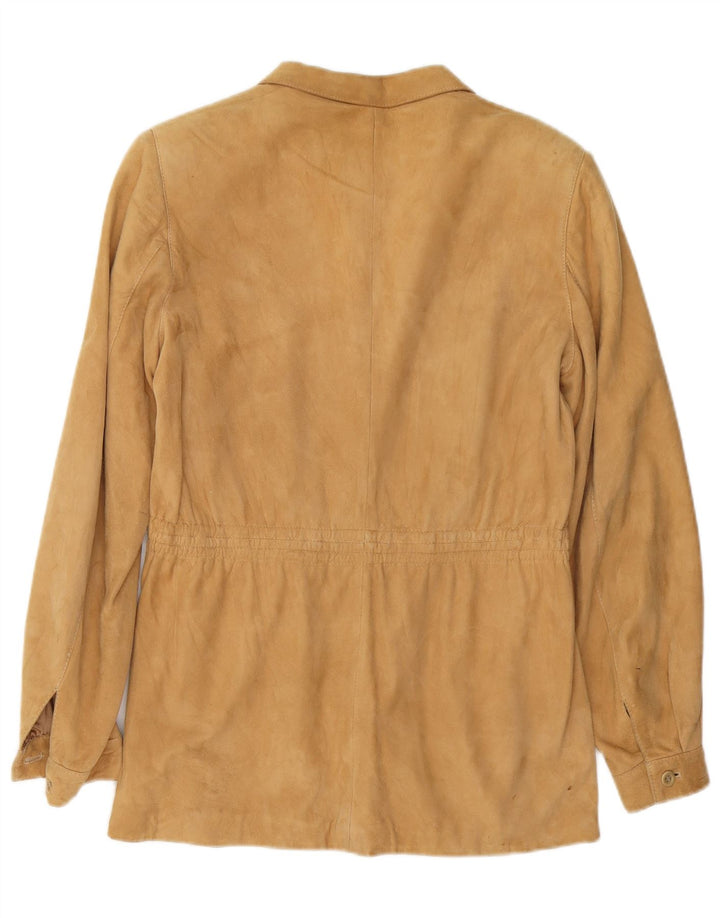 Vintage Damen Wildlederjacke IT 46 Großes Beige Leder