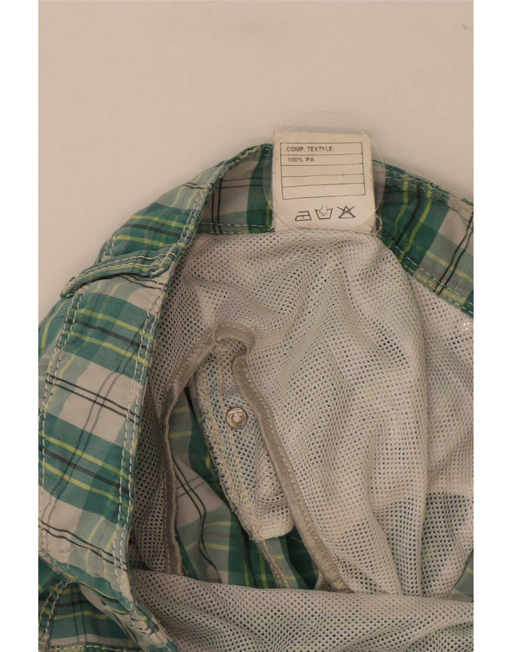 Roy Rogers Herren-Badeshorts, groß, grün kariert, Polyester