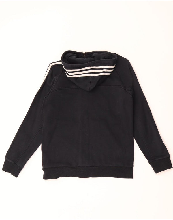 Adidas Jungen Kapuzenpullover mit Reißverschluss, 13–14 Jahre, schwarze Baumwolle