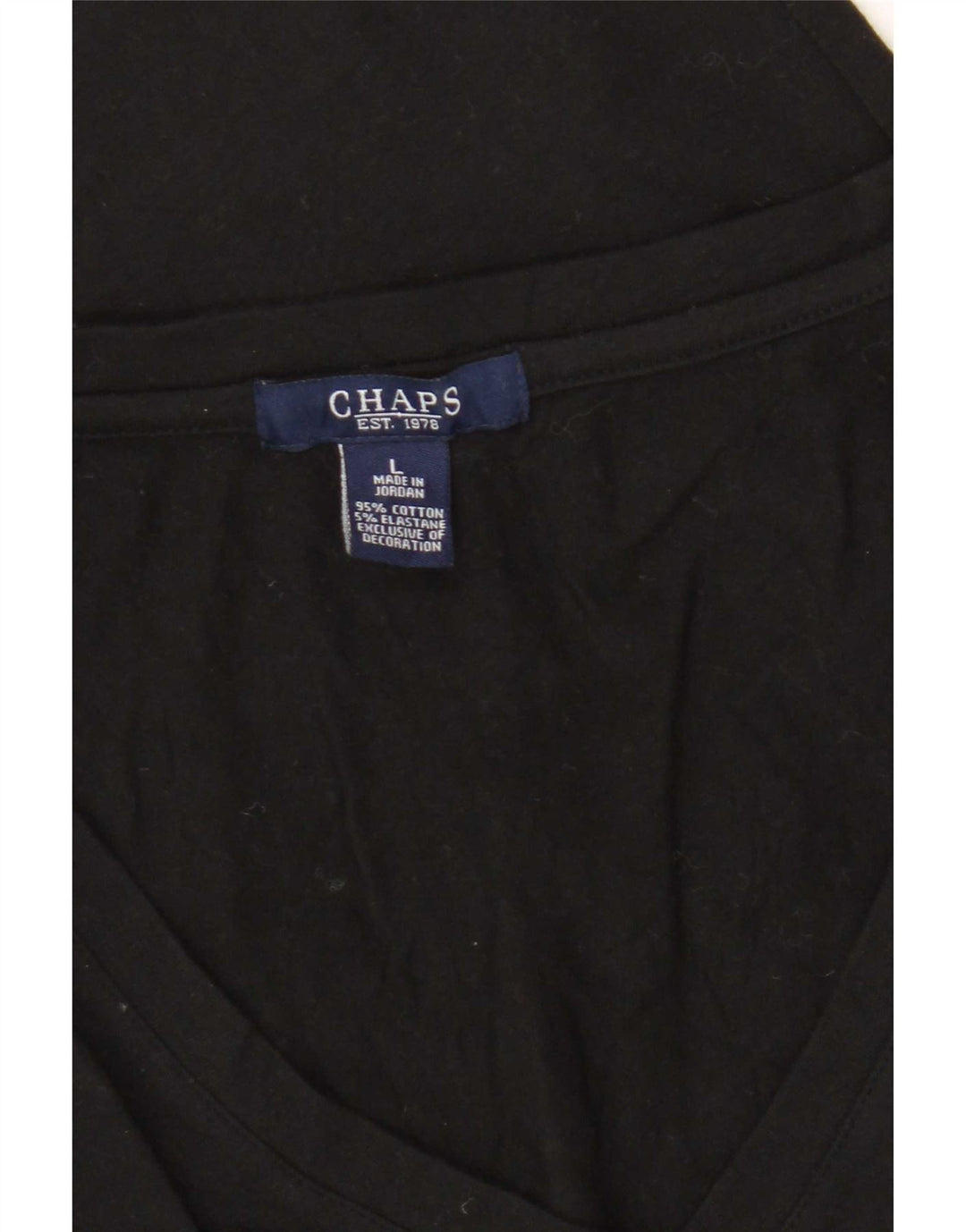 Chaps Damen T-Shirt Top UK 14 Large Schwarz Baumwolle