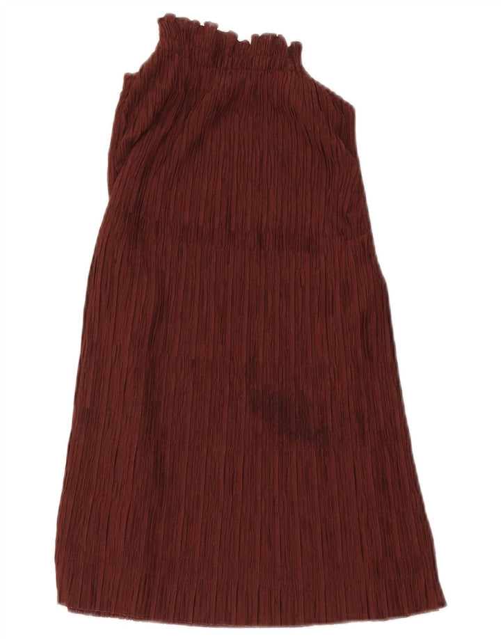 Zara Damen Neckholder Top UK 10 Small Burgund Polyester