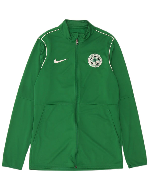 Nike Herren Dri Fit Trainingsanzug Top Jacke Mittelgrünes Polyester