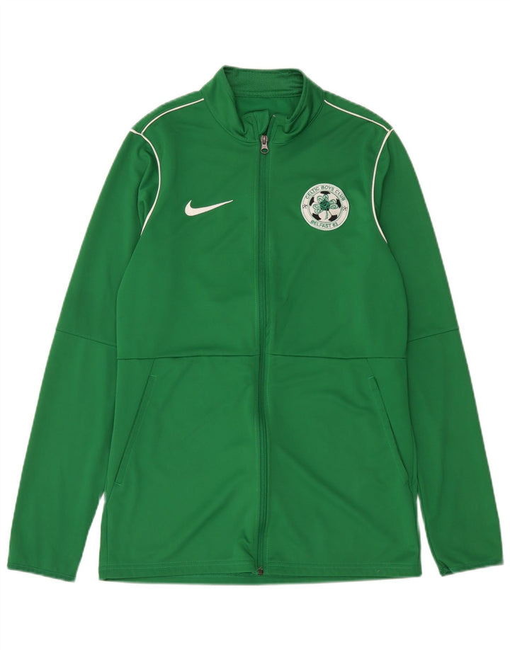 Nike Herren Dri Fit Trainingsanzug Top Jacke Mittelgrünes Polyester