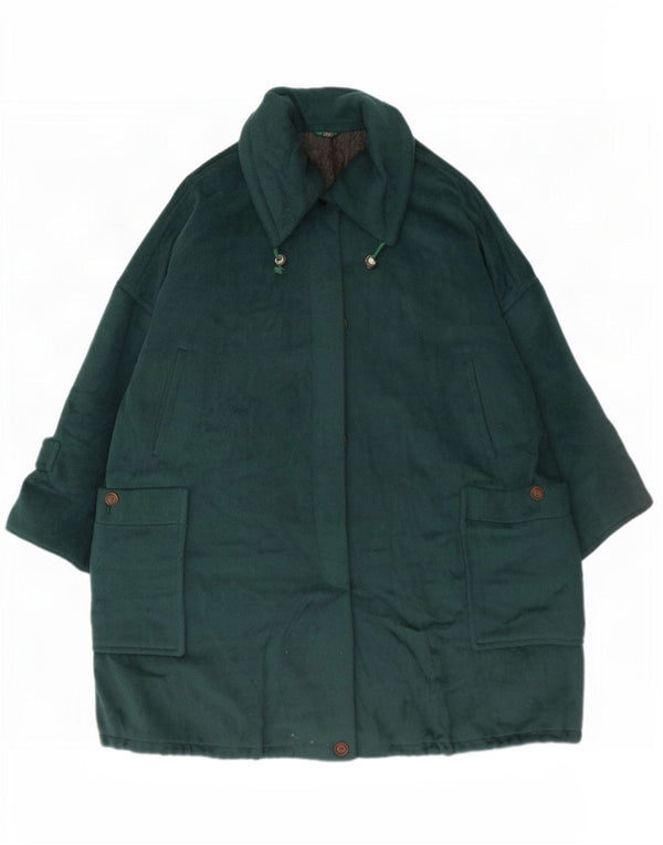 Sportmax Damen Übergroßer Mantel UK 12 Mittelgrüne Wolle