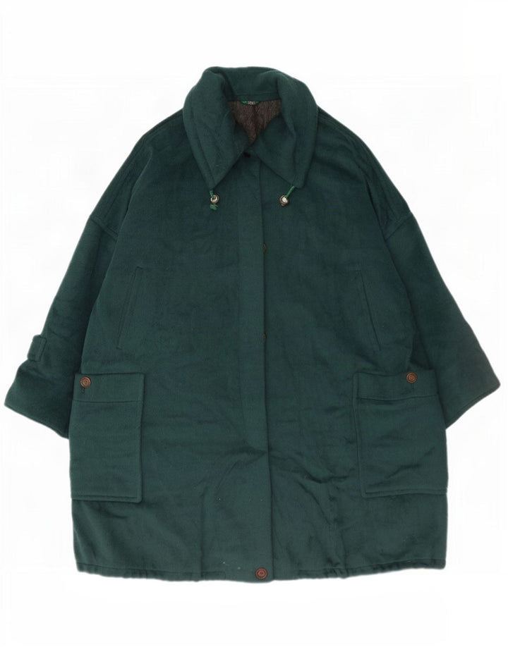 Sportmax Damen Übergroßer Mantel UK 12 Mittelgrüne Wolle