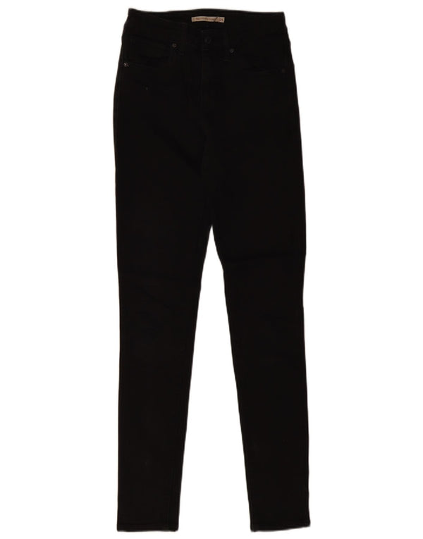 LEVI'S Damen 721 High Rise Skinny Jeans W25 L30 Schwarze Baumwolle