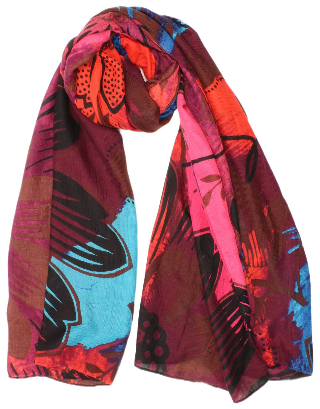 Desigual Damen-Schal mit grafischem Rechteck, Einheitsgröße, mehrfarbig, Bohemian-Stil