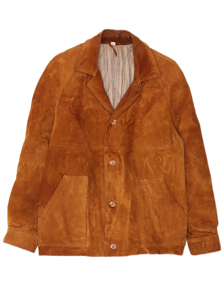 Vintage Herren Wildlederjacke IT 50 Large Beige