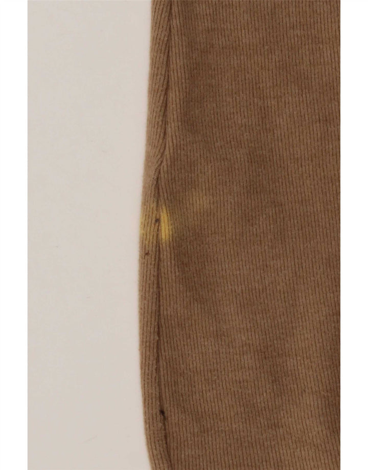 Zara Damen Weste Top UK 16 Large Beige Baumwolle