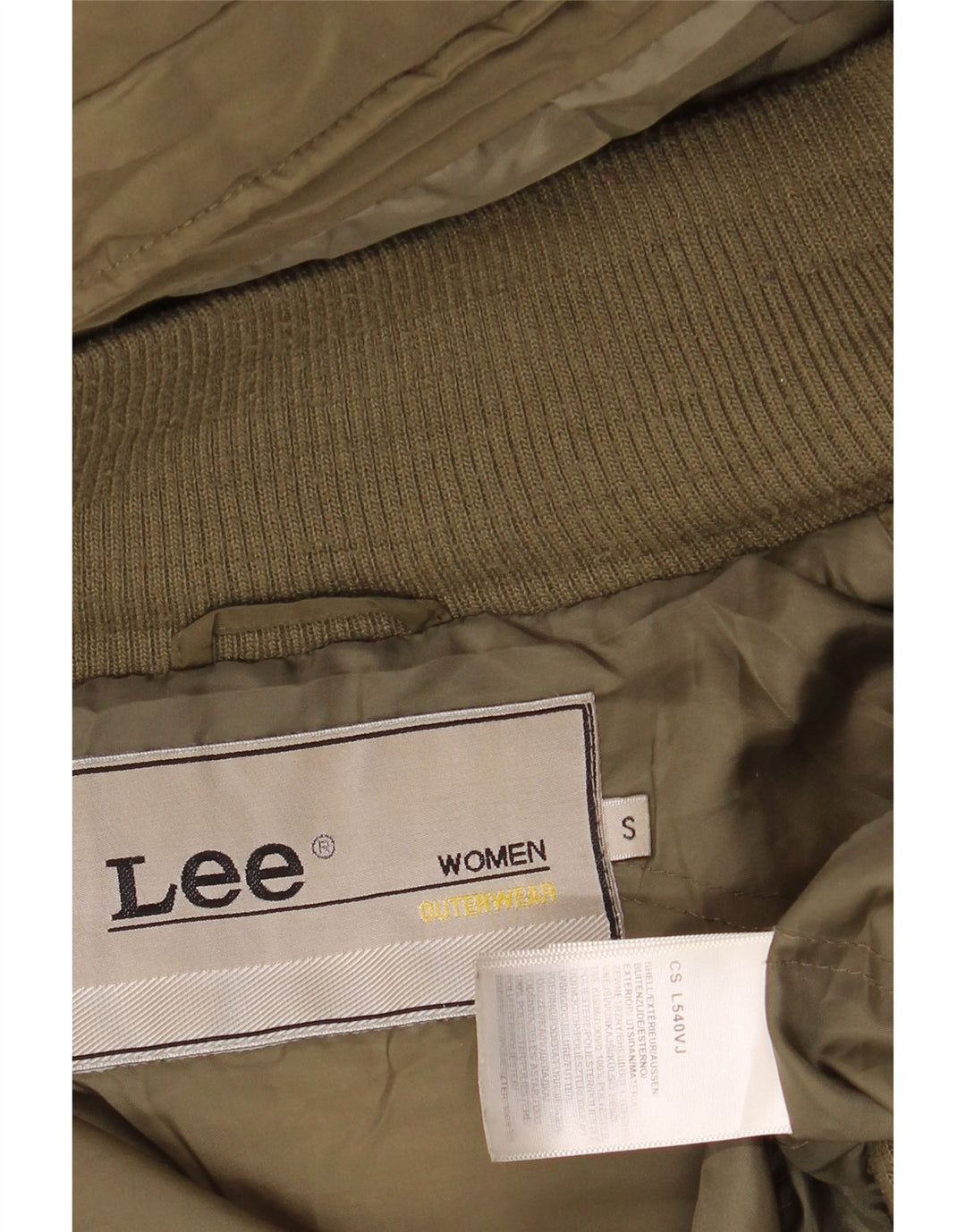 LEE Damen Übergroße, gepolsterte Jacke mit Kapuze, UK 10, Größe S, Khaki, Polyester