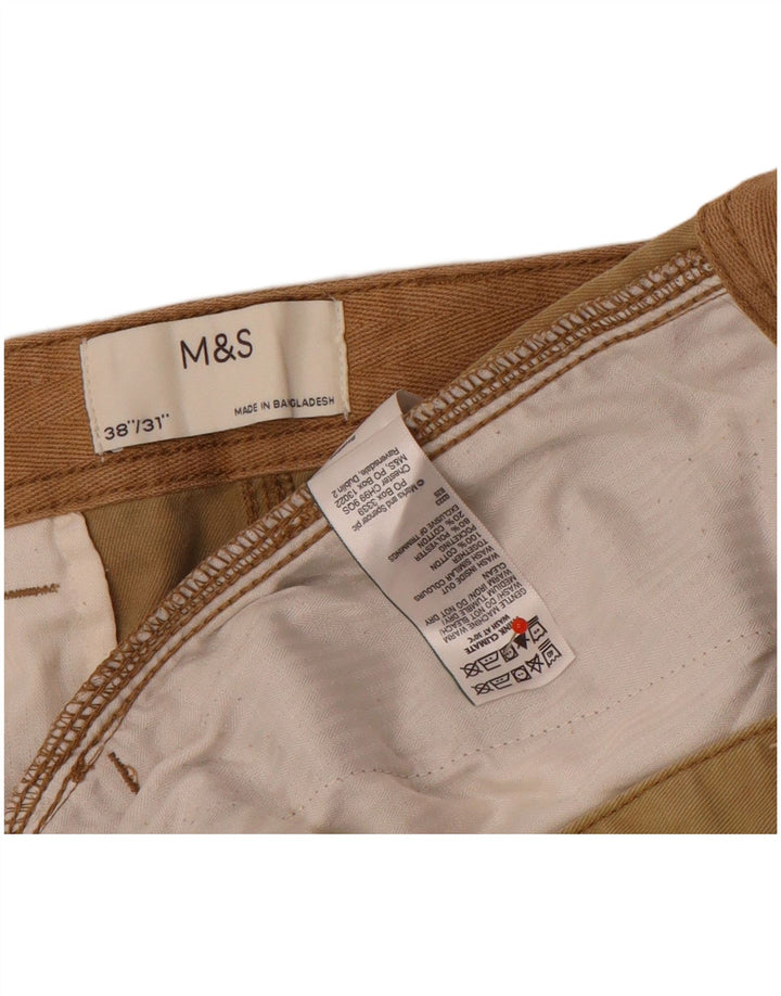Gerade Herren-Cargohose von Marks & Spencer, W38, L31, braune Baumwolle