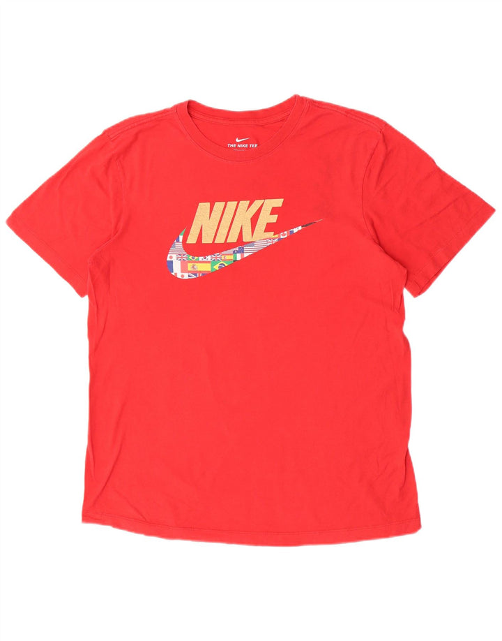 Nike Herren-T-Shirt mit Grafik, mittelrote Baumwolle