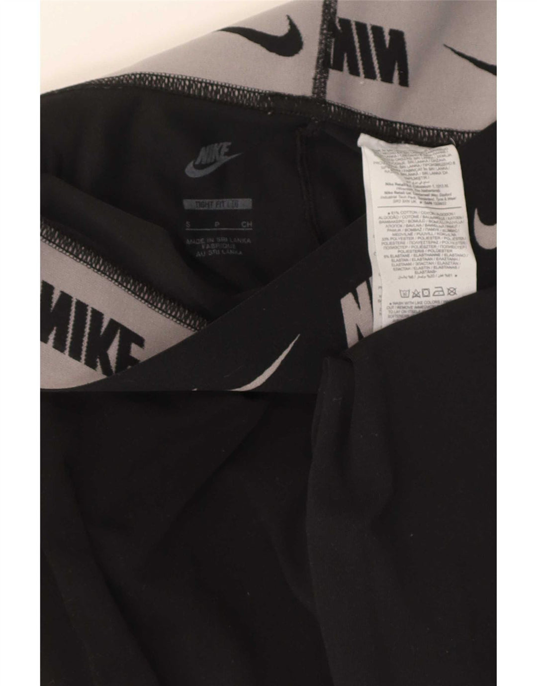 Nike Damen Tight Fit Leggings UK 8 Small Schwarz Baumwolle