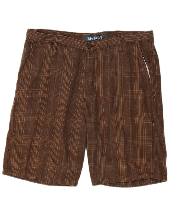 Lee Herren Cargoshorts W38 XL Braun karierte Baumwolle