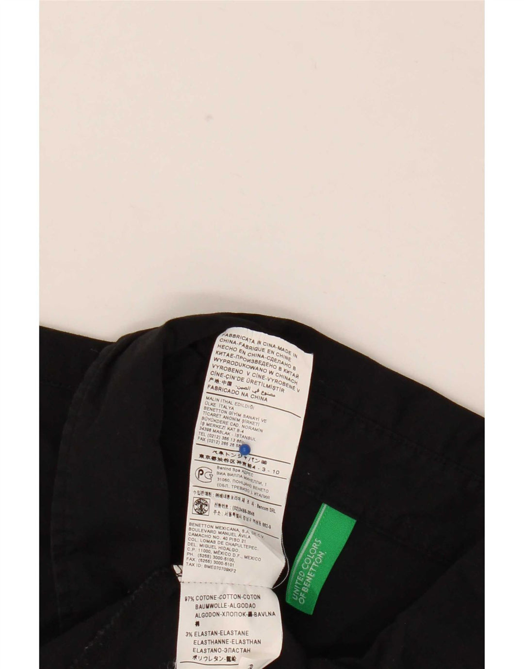 Benetton Womens Pullover Shirt UK 18 XL Schwarz Baumwolle