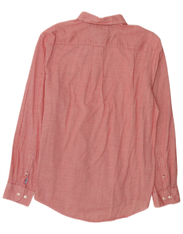 Tommy Hilfiger Herren-Mauritius-Hemd, groß, rot kariert, Baumwolle