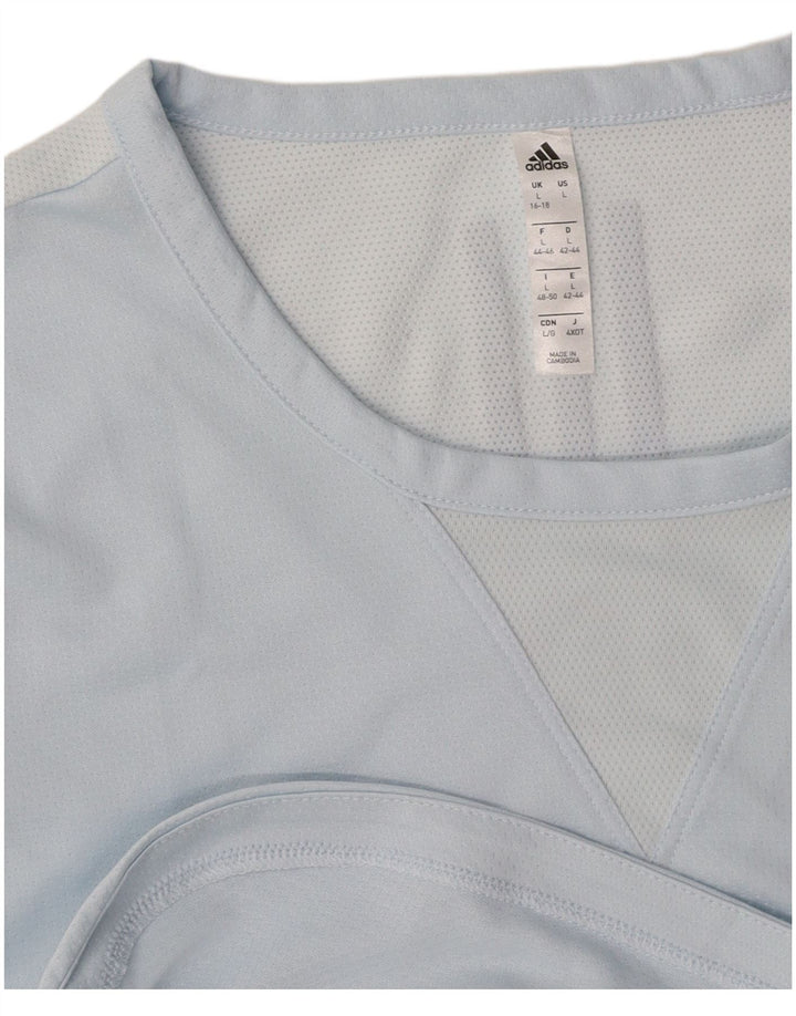 ADIDAS Damen Grafik T-Shirt Top UK 16/18 Large Blau
