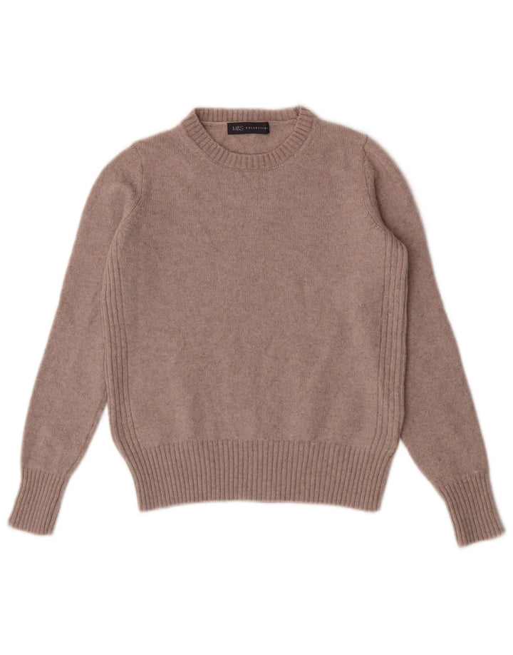 Marks & Spencer Petite Damen-Pullover mit Rundhalsausschnitt, Gr. 10, Größe S, Beige