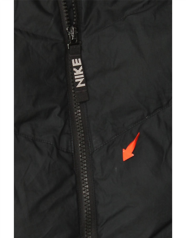 NIKE Wattierte Jungenjacke mit Kapuze, 13–14 Jahre, XL, schwarzes Polyester
