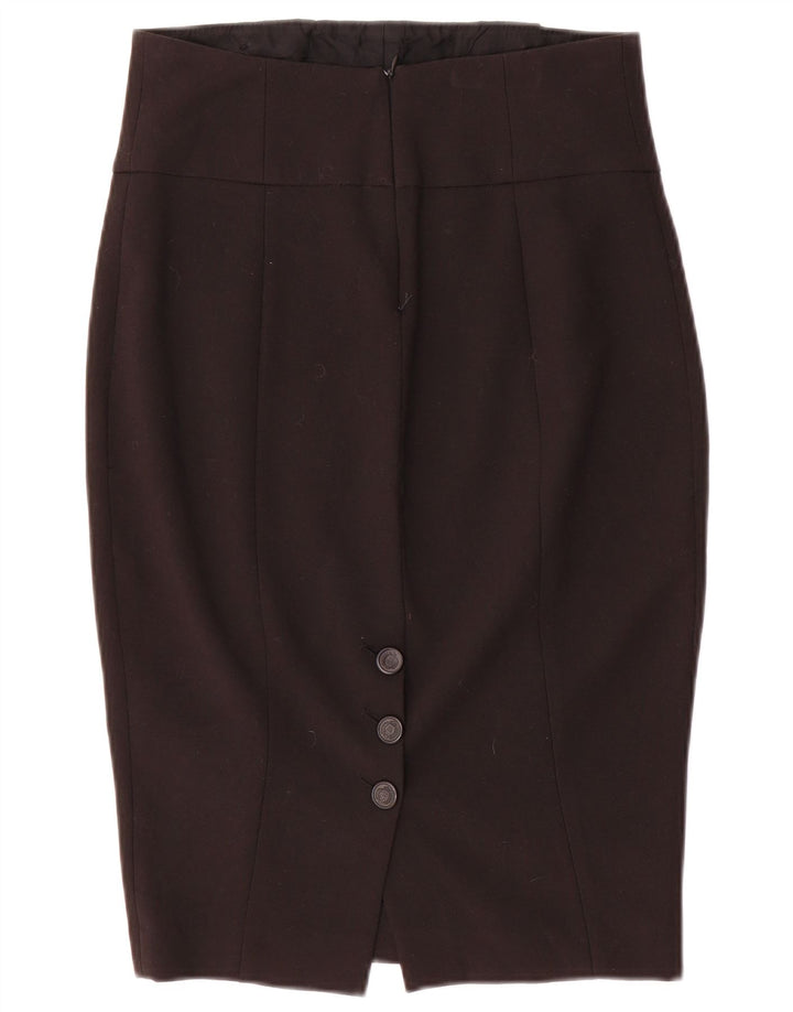 Zara Damen Bleistiftrock mit hoher Taille, mittelgroß, W26, Schwarz