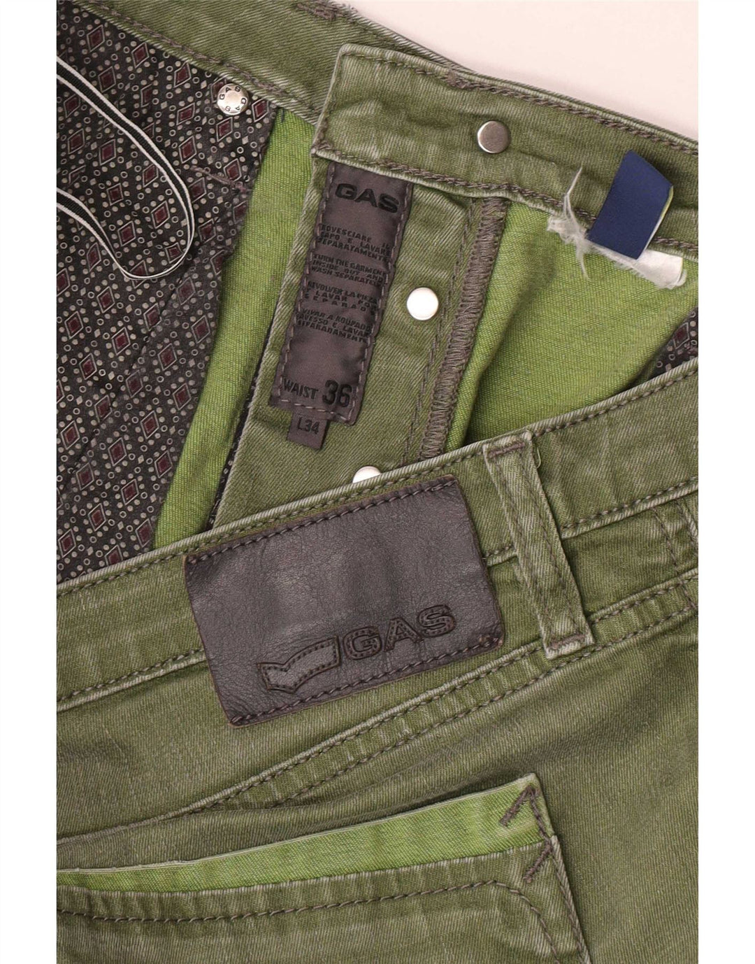 Gas Damen Slim Jeans W36 L32 Khaki