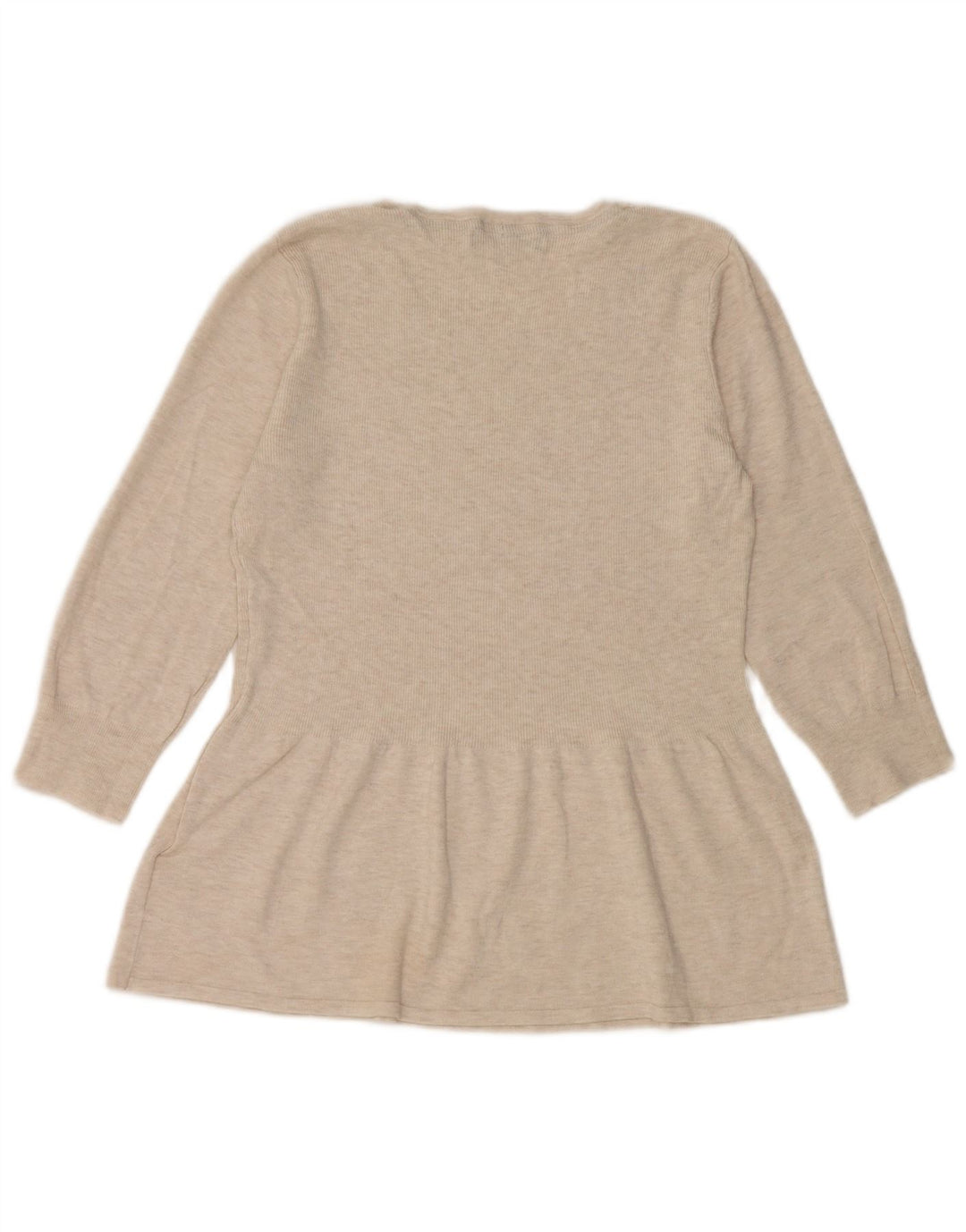 Marks & Spencer Damen-Top, 3/4-Ärmel, UK-Größe 12, Mittelbeige, gesprenkelte Viskose