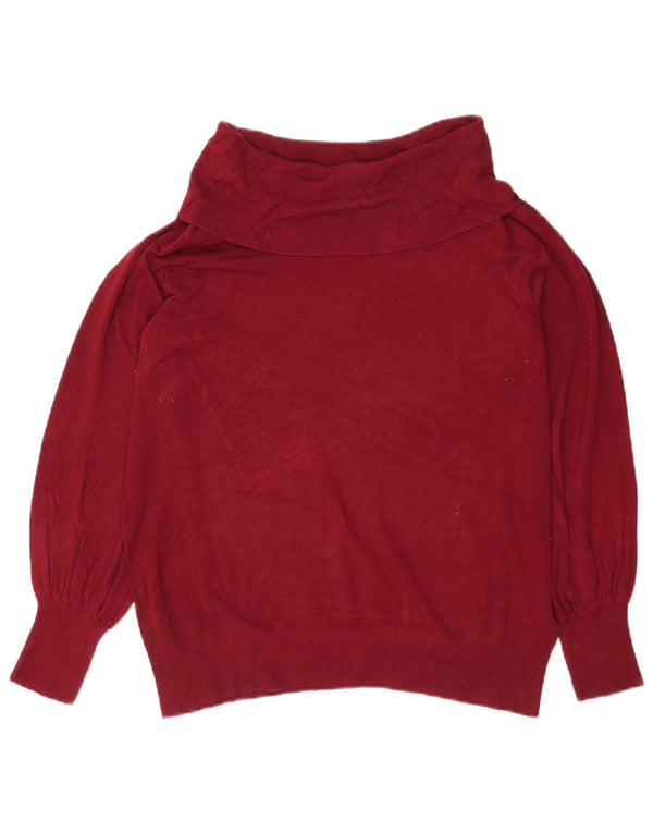 Marks & Spencer Womens Roll Neck Jumper Sweater UK 20 2XL Burgundy Viscose