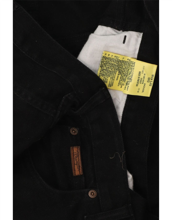 Wrangler Herren Ohio Straight Jeans W44 L32 Schwarze Baumwolle