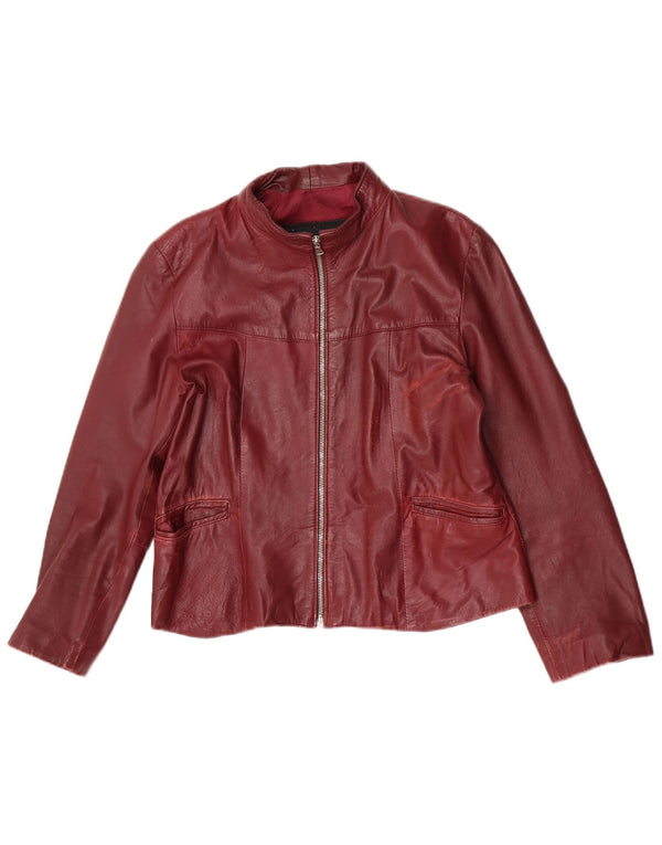 Lavorazione Artigiana Damen Lederjacke IT 46 Large Burgund