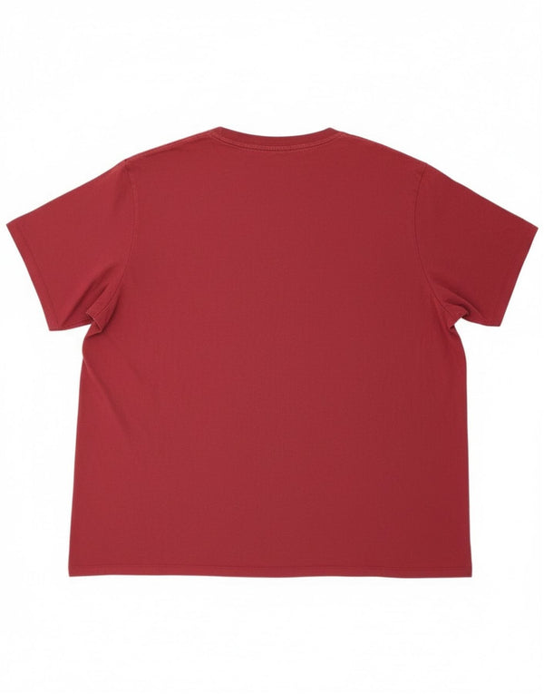 Adidas Herren Grafik T-Shirt Top UK 32/34 4XL Burgund Baumwolle