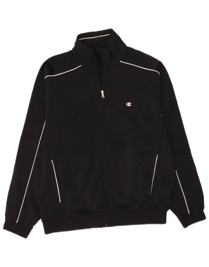 CHAMPION Herren-Trainingsanzug mit lockerer Passform, Jacke, klein, schwarz gestreift, Polyester