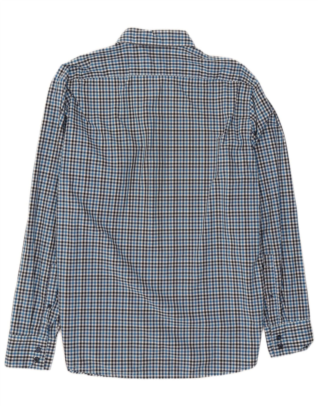 Hugo Boss Herren-Hemd mit normaler Passform, XL, blau, Gingham-Baumwolle