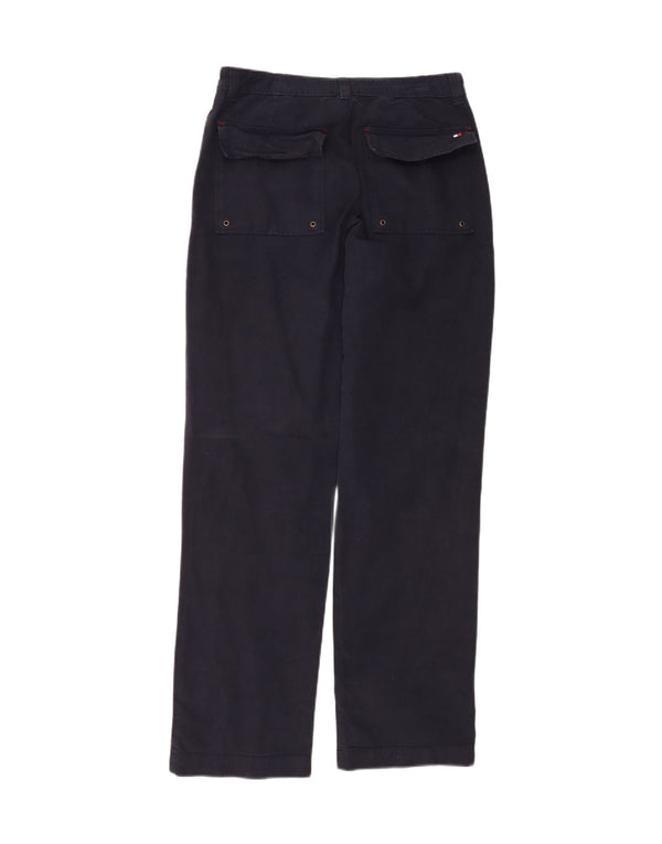 TOMMY HILFIGER Mens Straight Chino Trousers W32 L34 Navy Blue Cotton