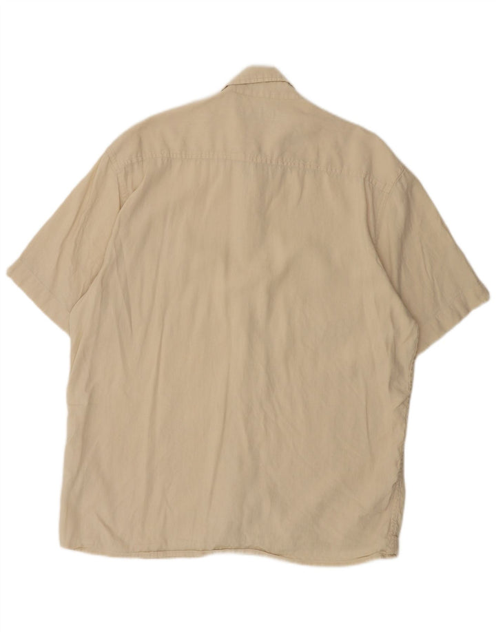 WRANGLER Herren-Kurzarmhemd, groß, beige, Leinen