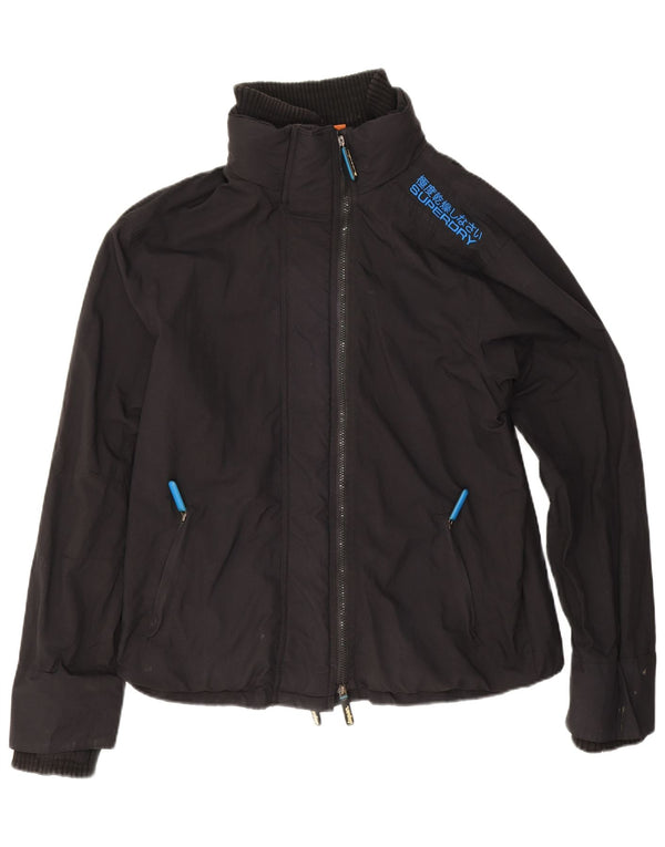 Superdry Mens The Windcheater Windbreaker Jacket UK 44 2XL Black Nylon